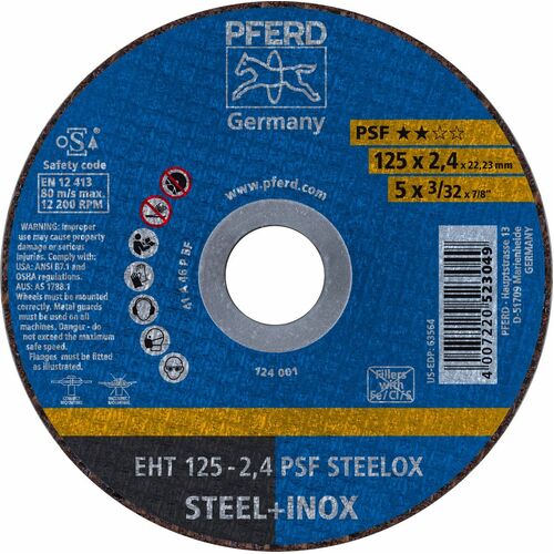 Flat Cut-Off Wheel GP - INOX  EHT 125-2.4 A 46 P PSF-INOX