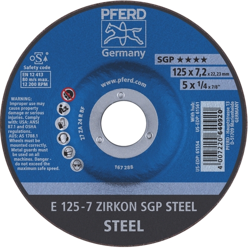 Premium Grinding Wheel D/C - STEEL / CAST -  125mm