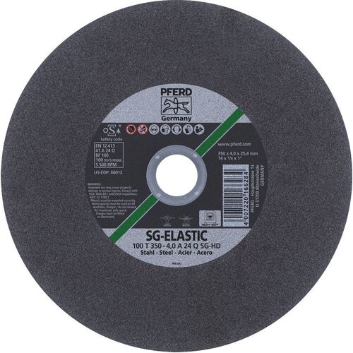 High Speed Stationary Cut-Off Wheel - HD Premium - STEEL  100 T 300-3.6 A 24 Q SG-HD 25.4