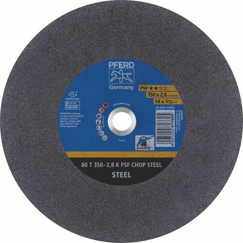 Low Speed Stationary Cut-Off Wheel - GP - STEEL  80 T 350-2.8 A 36 K PSF-CHOP 25.4