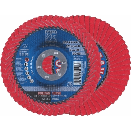 POLIFAN Flap Disc SGP Ceramic - STEEL / INOX  PFR 125 CO 60 SGP-CURVE M