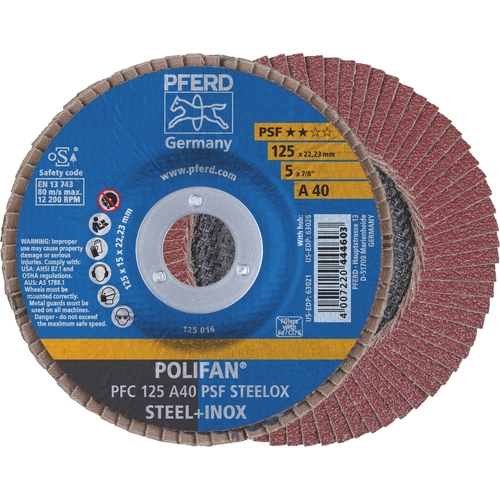 POLIFAN Flap Disc GP Aluminium Oxide - STEEL / INOX  PFC 125 A 40 PSF