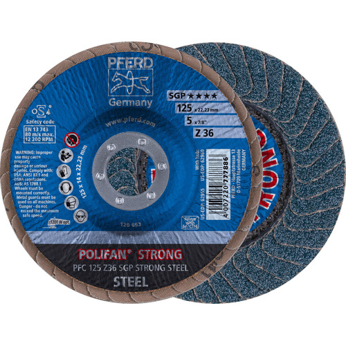 POLIFAN Flap Disc Zirconia - STEEL  PFC 125 Z 36 SGP-STRONG