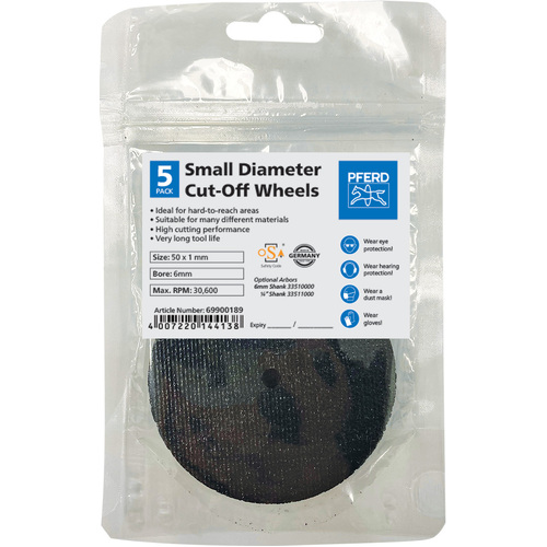 POS Flat Cut-Off Wheel Small Diameter - STEEL / INOX  EHT 50-1.0 A 60 P SG/6.0 (5PK)