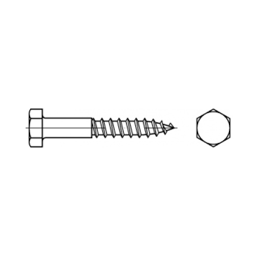 M6X30 Hex Head Coach Screw DIN 571 A4 / 316 Stainless Steel