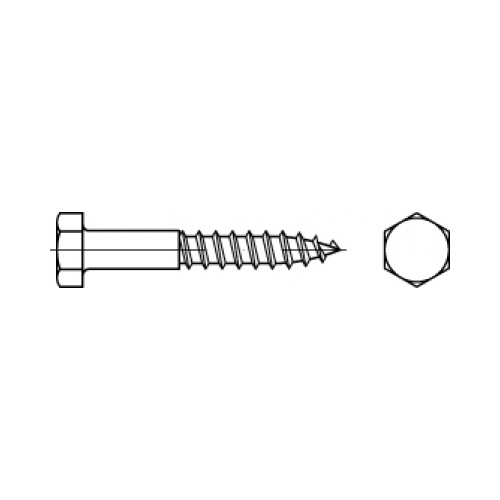 M12X120 Hex Head Coach Screw DIN 571 A4 / 316 Stainless Steel