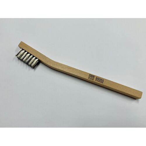 Welder's Toothbrush Stainless Steel INOX Wire - Wood Handle