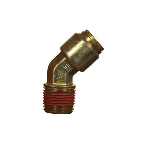 88-005D-0404 1/4 Tube x 1/4 NPT D.O.T. Air Brake Fixed Push-In 45 Deg Male Elbow