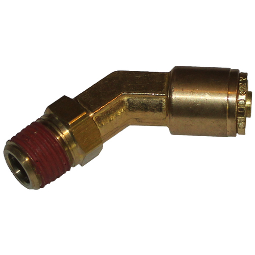 88-005DS-0404 1/4 Tube x 1/4 NPT D.O.T. Air Brake Push-In Swivel 45 Deg Male Elbow