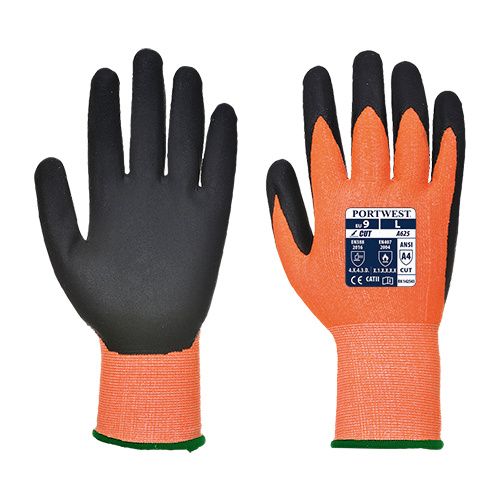 Vis-Tex PU Cut Resistant Glove OrBk Large