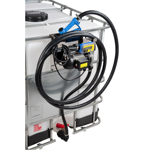 AdBlue pump kit for IBC with 12V pump, 6 Mtr delivery hose, auto shut off nozzle, electronic meter, suction with 2" female camlock