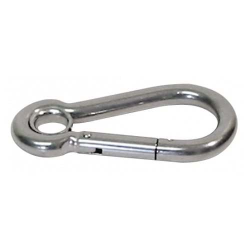Spring Hook with Eyelet - 4mm 316 Grade Stainless Steel