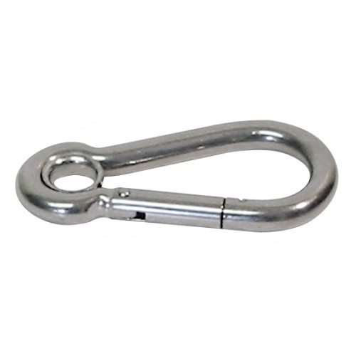 Spring Hook with Eyelet - 12mm 316 Grade Stainless Steel