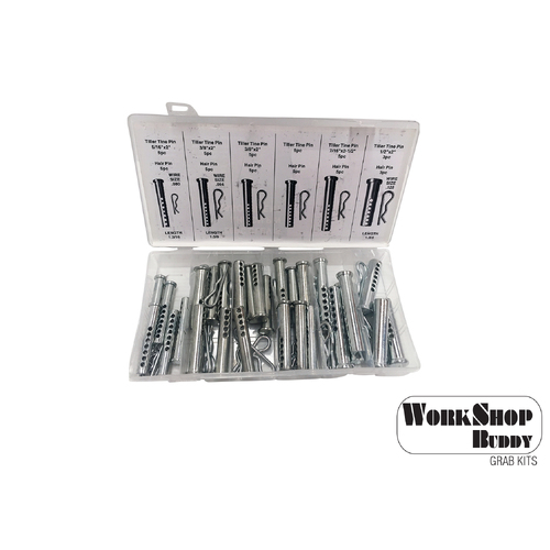 Workshop Buddy 56pce Clevis & Hitch Pin Kit (5/16x2 to 1-3/4x0.125)