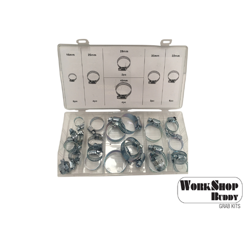 Workshop Buddy 26pce Hose Clamp Grab Kit (16mm - 40mm)