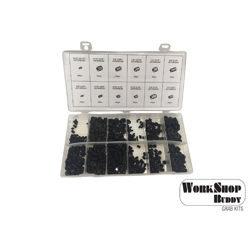 Workshop Buddy 450pce Grub Screw Imperial Kit (5/32x3/16 to 3/8x1/2)