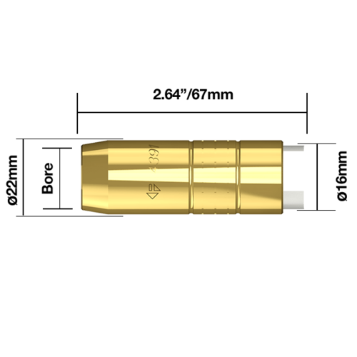 Bernard® style Gas Nozzle Straight - 4391