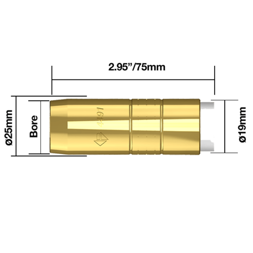 Bernard® style Gas Nozzle Straight  - 4491
