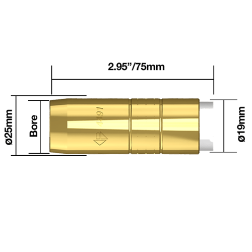 Bernard® style Gas Nozzle Copper Straight - 4591