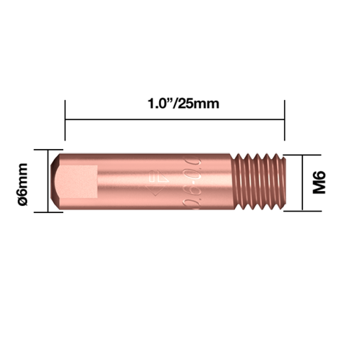 Binzel® Style M6x6mm 0.6mm Contact Tip - CT0666