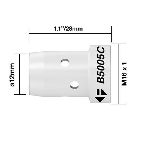Binzel® Style Gas Diffuser 38 (White Ceramic) - DIF38W