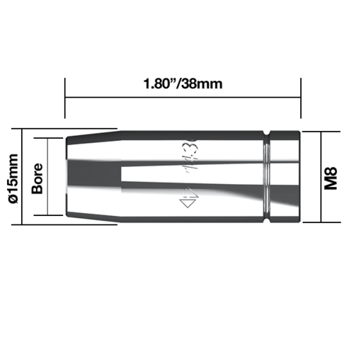 Binzel® Style Gas Nozzle Conical Migmates® - NZCO12