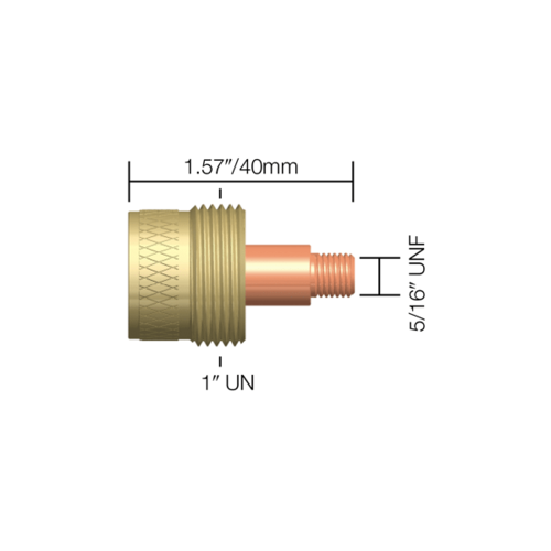 Gas Lens Large Diameter 17/18/26 Series 1.6mm Gas Lens Large Diameter (Stubby) - 45V116S