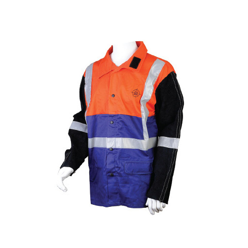Proban Jacket Leather Sleeves Blue/Hi Viz Orange 3XL - AP2630HA3XL