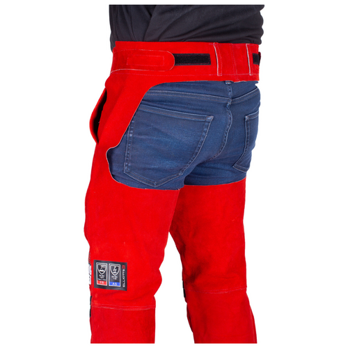 Big Red Leather Welders Trousers - Seatless Size 2XL-3XL