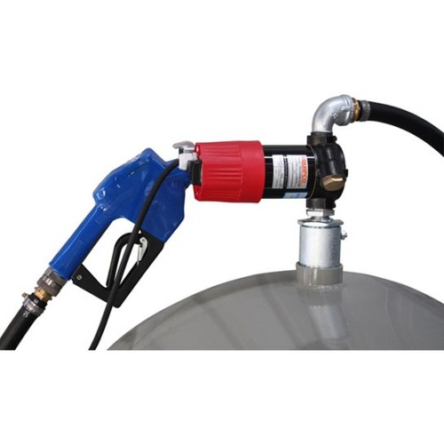 12V Pump Kit 38LPM with auto nozzle and swivel, nozzle holder, 4mt hose and suction for 205ltr drum