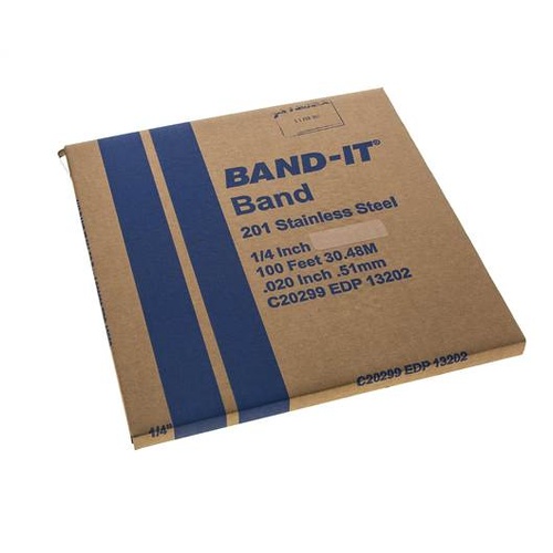 C202 6.35mm / 1/4" BAND-IT® Band Strapping 201 Stainless Steel 30.5m metre roll