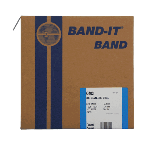 C403 9.53mm / 3/8" BAND-IT® Band Strapping 316 Stainless Steel 30.5m metre roll