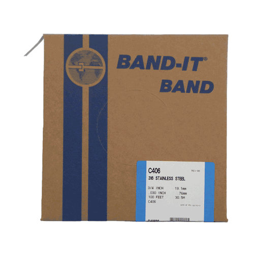 C406 19.05mm / 3/4" BAND-IT® Band Strapping 316 Stainless Steel 30.5m metre roll