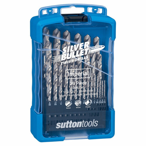 Sutton Drill Set D101 S3 29Pce Jobber HSS Bright 1/16 - 1/2 X 1/64ths