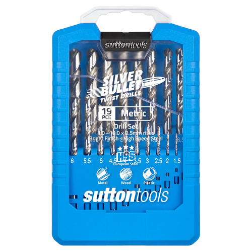Sutton Drill Set D101 SM2 19Pce Jobber HSS Bright 1.0 - 10.0 X 0.5mm