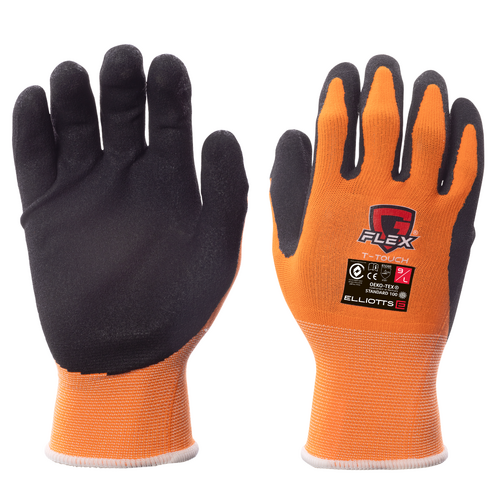 G-Flex T-Touch Glove Black/High Vis Orange Liner Size 8