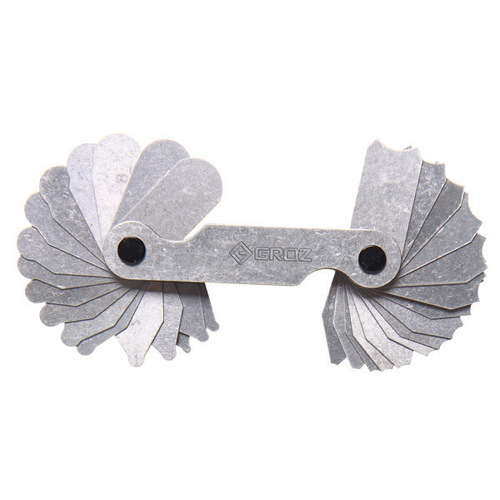 RDG/15/15.5-25 Groz Radius Gauges, 15.5 - 25mm, 15 Pairs Leaves, 180° Arc.