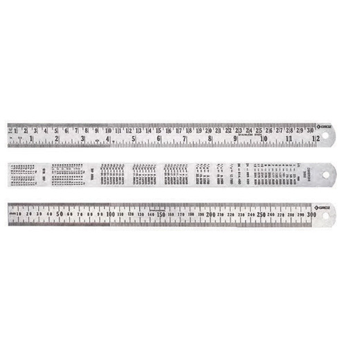 SR/6 Groz Steel Rule, Imperial & Metric, 150mm / 6"