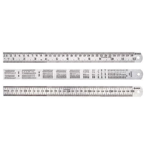 SR/24 Groz Steel Rule, Imperial & Metric, 600mm / 24"