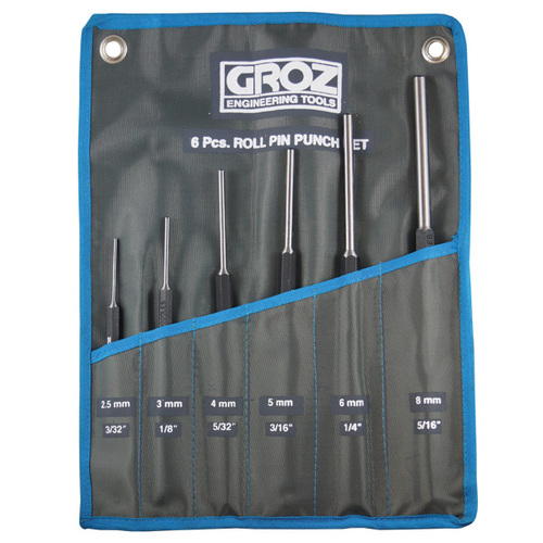 RPP/6/ST Groz Roll Pin Punch Set, 6 Pce