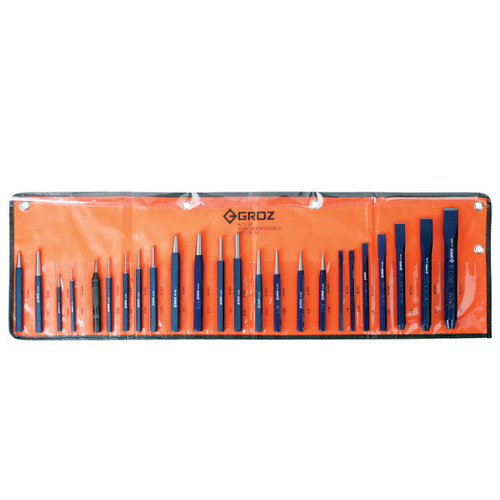 KIT/24/ST Groz Punch & Cold Chisel Set, 24 Pce