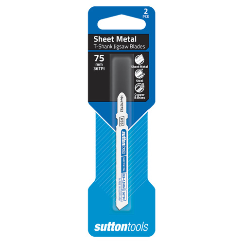 Jigsaw Blade T-Shank H447 Metal General Purpose 0.5 -1.5mm 75x36T HSS 2 Pack