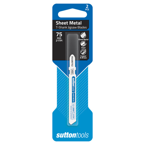 Jigsaw Blade T-Shank H448 Metal General Purpose 1.2-2mm 75x21T HSS 2 Pack