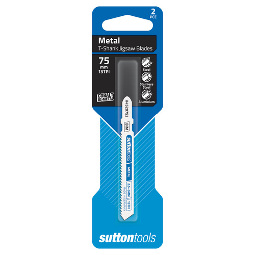 Jigsaw Blade T-Shank H452 Metal 2.5-6mm 75x13T HSSCo 2 Pack