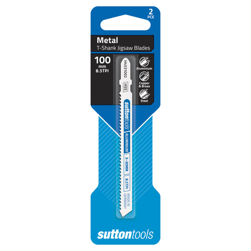 Jigsaw Blade T-Shank H453 Metal Aluminium 3-15mm 100x8.5T HSS 2 Pack