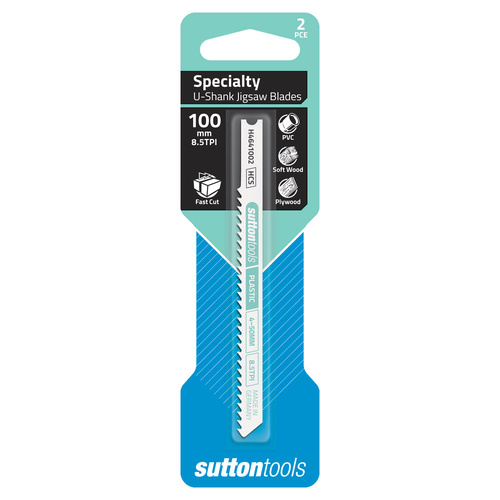 Jigsaw Blade U-Shank H464 for Plastic 4-50mm 100x8.5T HCS 2 Pack