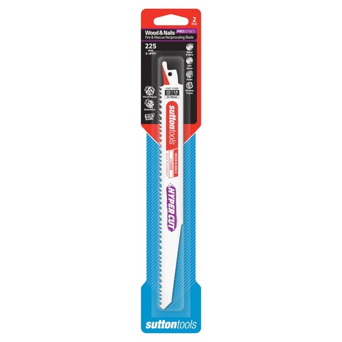 Recip Blade H507 Demo Fire & Rescue 225x22x1.57 5-8TPI Bi-Metal HYPERCUT 2 Pack