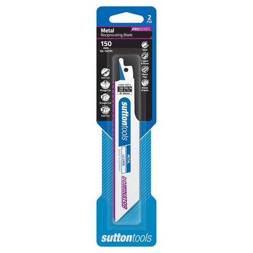 Recip Blade H509 Metal 150x25x0.9 10-14TPI Bi-Metal DOMINATOR 2 Pack