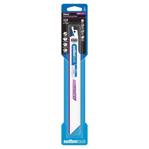 Recip Blade H509 Metal 225x25x0.9 10-14TPI Bi-Metal DOMINATOR 2 Pack