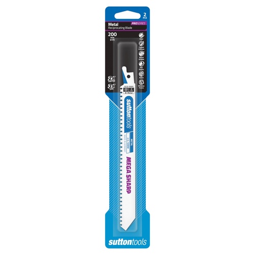 Recip Blade H510 Metal 200x19x0.9 5TPI Bi-Metal MEGA SHARP 2 Pack